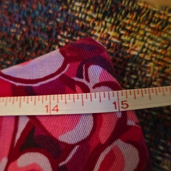 Kika Vargas Women's size 6‎ Hot pink Floral Mock Wrap Zip Mini Skirt pockets - Picture 7 of 8